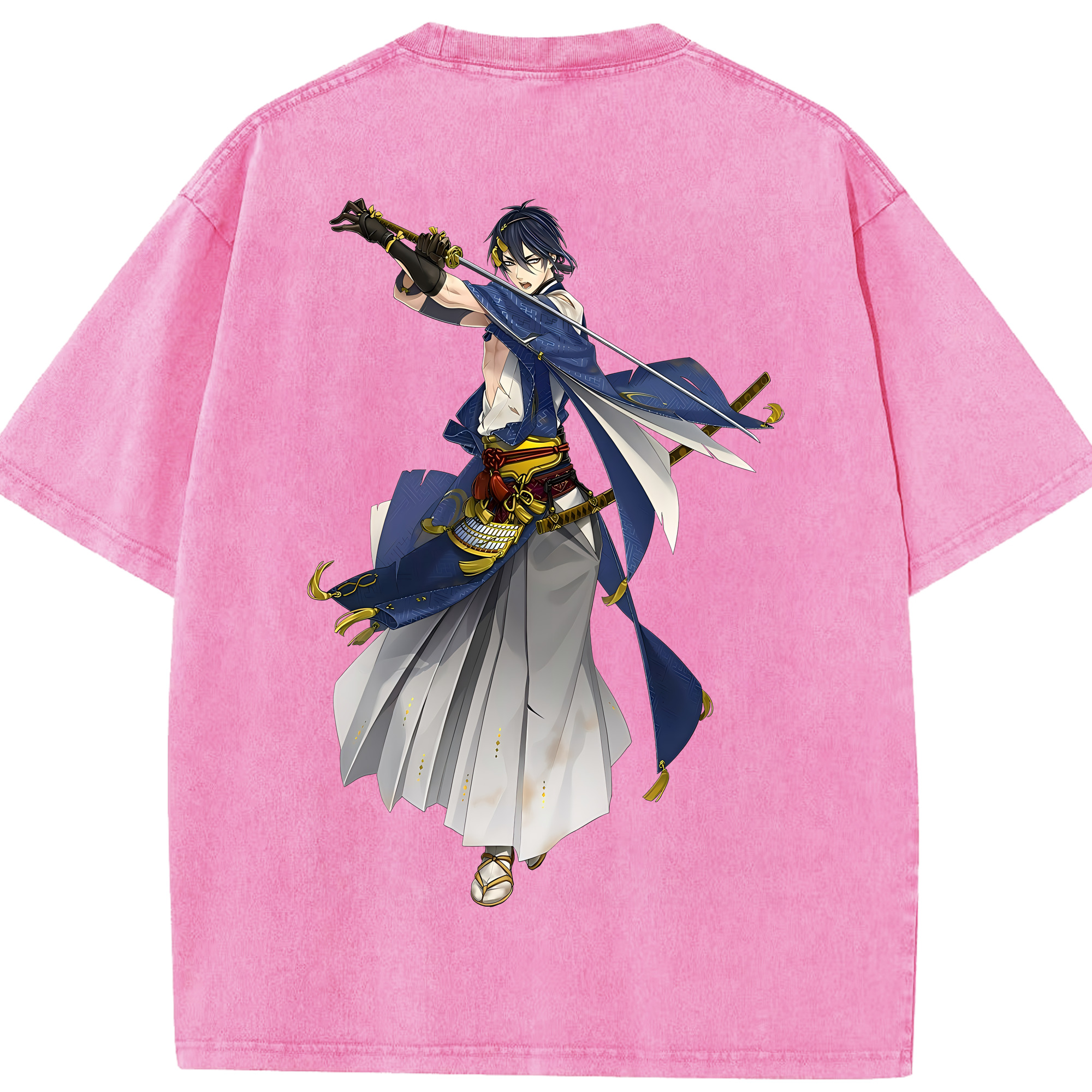 （画像用） 刀剣乱舞 Touken Ranbu 綿100% ヴィンテージ風 半袖Tシャツ（背面プリント）